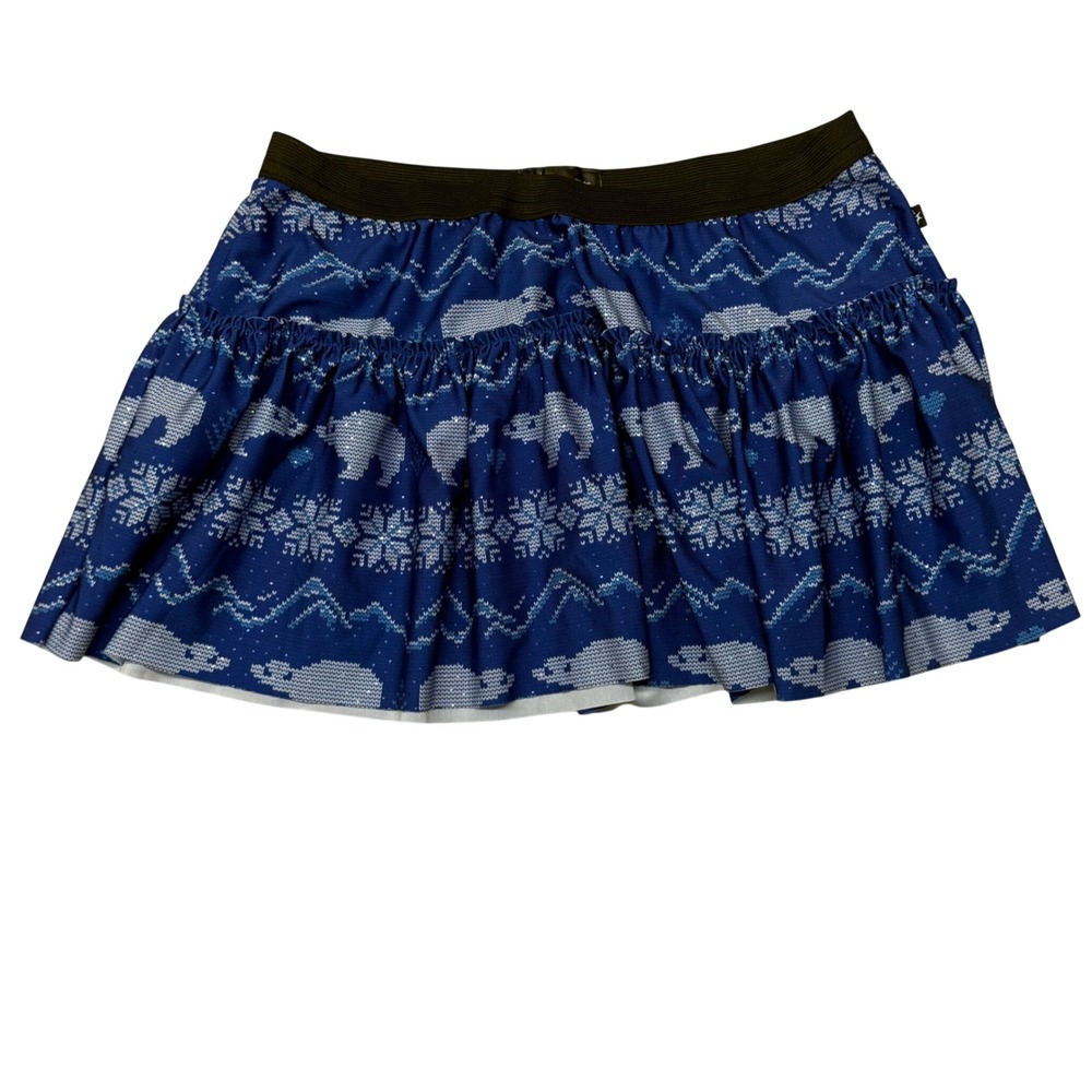 Sparkle Athletic Women Blue Polar Bear Nordic Snowflake Running Skirt Small USA